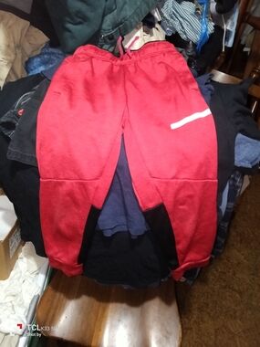 Kids Red Drawstring Jogger Sweatpants
